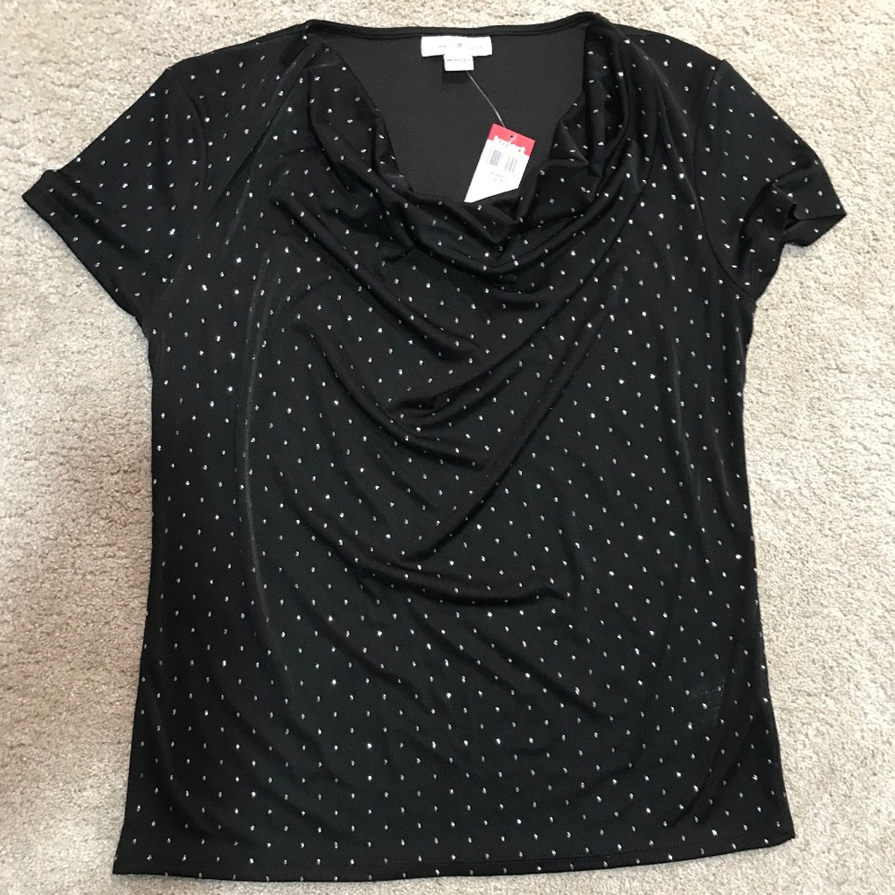 🌺NWT Cowl Neck Sparkle Top